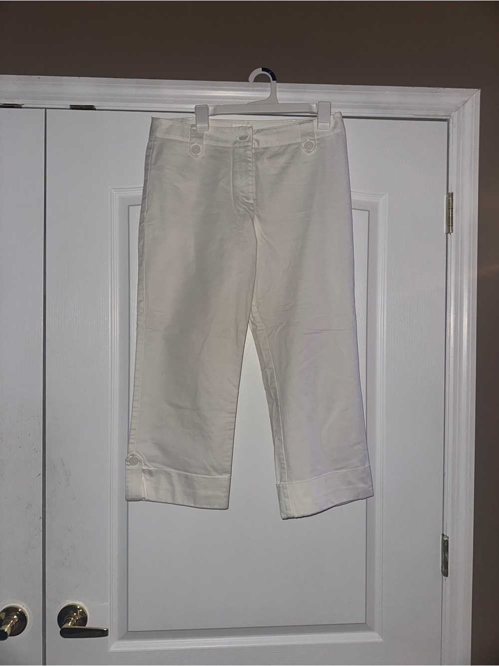 Ann Taylor Loft Women's White Capri Pants Cropped Casual Size 12 Great Condition